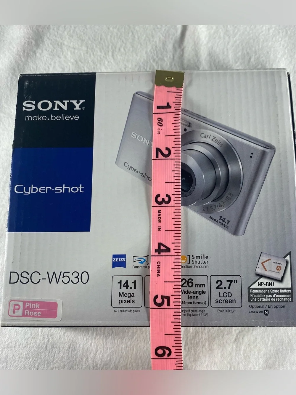 Sony Cybershot DSC-W530 Manual Battery Charge USB Cord Box Included NO CAMERA